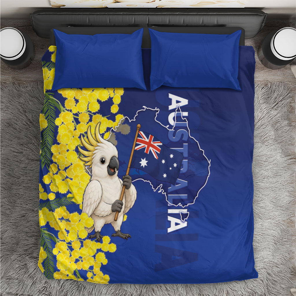 Australia Cockatoo Bedding Set Aussie Flag With Golden Wattle