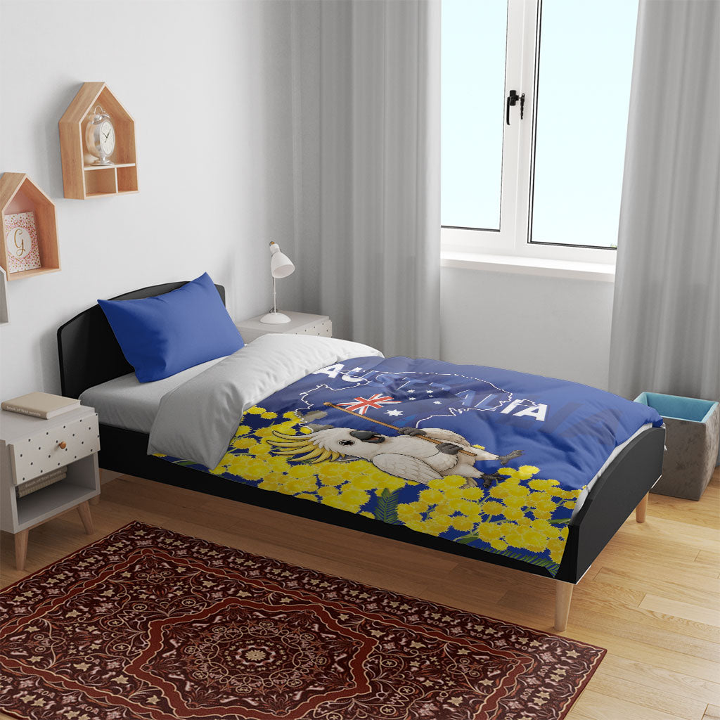 Australia Cockatoo Bedding Set Aussie Flag With Golden Wattle