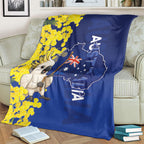 Australia Cockatoo Blanket Aussie Flag With Golden Wattle