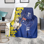 Australia Cockatoo Blanket Aussie Flag With Golden Wattle
