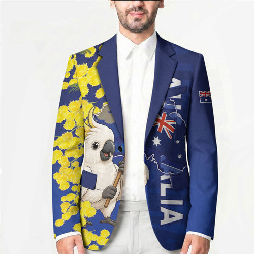 Australia Cockatoo Blazer Aussie Flag With Golden Wattle