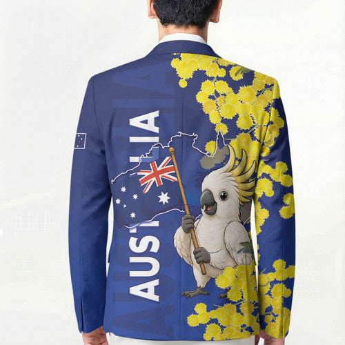 Australia Cockatoo Blazer Aussie Flag With Golden Wattle