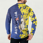 Australia Cockatoo Button Sweatshirt Aussie Flag With Golden Wattle