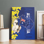 Australia Cockatoo Canvas Wall Art Aussie Flag With Golden Wattle