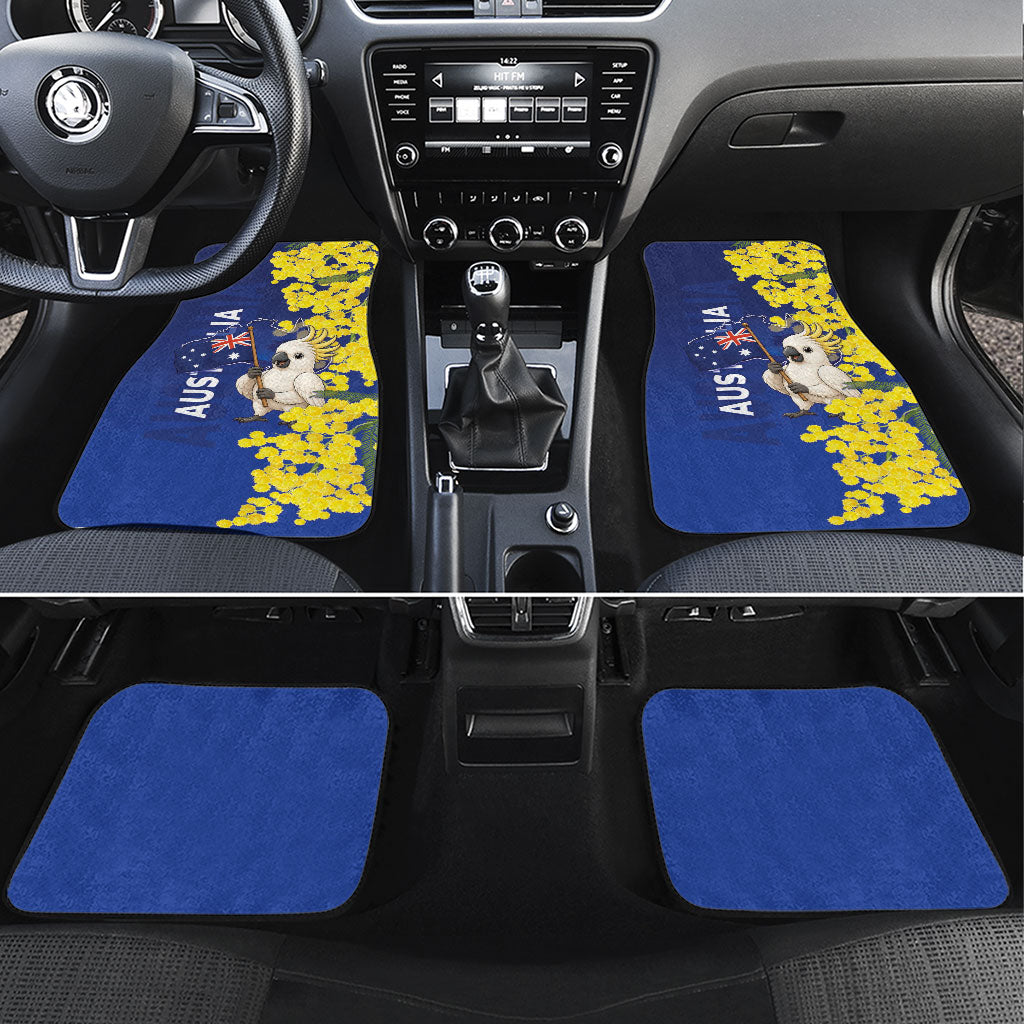 Australia Cockatoo Car Mats Aussie Flag With Golden Wattle