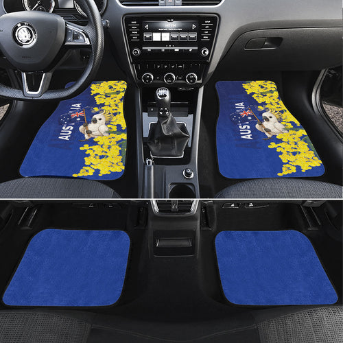 Australia Cockatoo Car Mats Aussie Flag With Golden Wattle