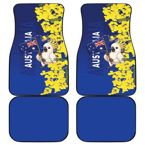 Australia Cockatoo Car Mats Aussie Flag With Golden Wattle