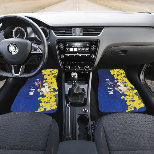 Australia Cockatoo Car Mats Aussie Flag With Golden Wattle