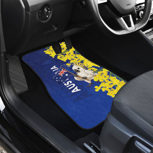 Australia Cockatoo Car Mats Aussie Flag With Golden Wattle
