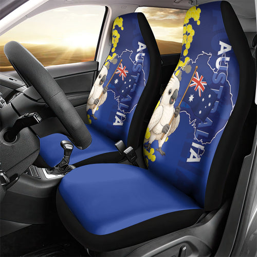 Australia Cockatoo Car Seat Cover Aussie Flag With Golden Wattle