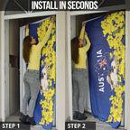 Australia Cockatoo Door Cover Aussie Flag With Golden Wattle