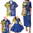 Australia Cockatoo Family Matching Puletasi and Hawaiian Shirt Aussie Flag With Golden Wattle