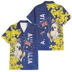 Australia Cockatoo Family Matching Summer Maxi Dress and Hawaiian Shirt Aussie Flag With Golden Wattle