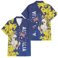Australia Cockatoo Family Matching Tank Maxi Dress and Hawaiian Shirt Aussie Flag With Golden Wattle