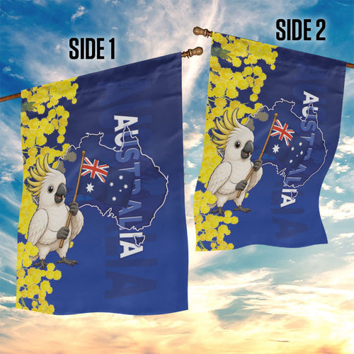 Australia Cockatoo Garden Flag Aussie Flag With Golden Wattle