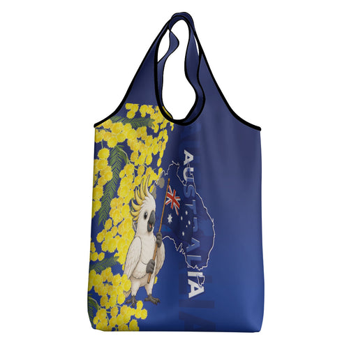 Australia Cockatoo Grocery Bag Aussie Flag With Golden Wattle