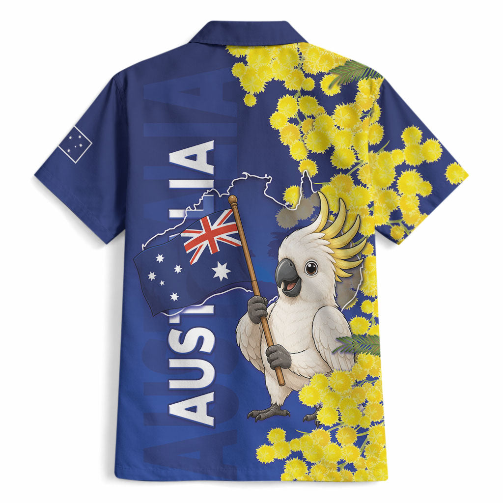 Australia Cockatoo Hawaiian Shirt Aussie Flag With Golden Wattle