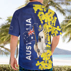 Australia Cockatoo Hawaiian Shirt Aussie Flag With Golden Wattle