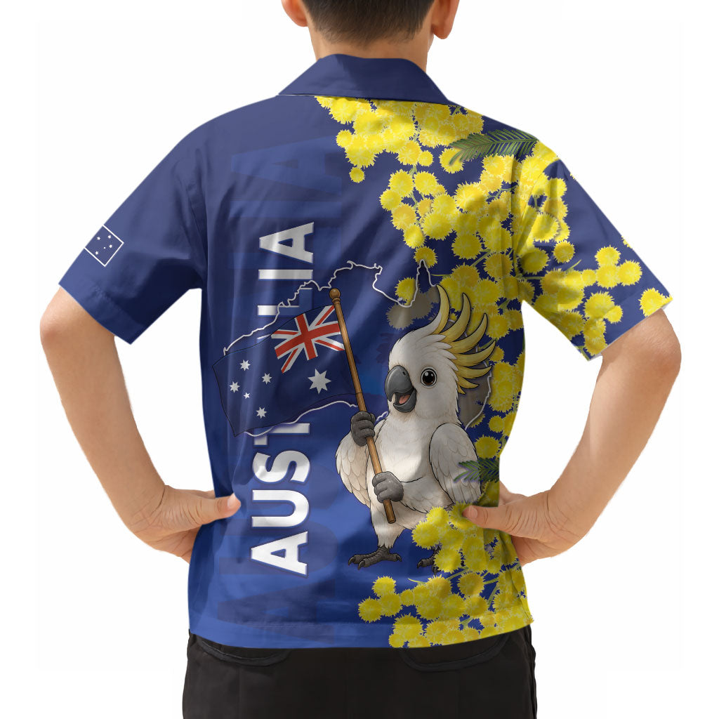 Australia Cockatoo Hawaiian Shirt Aussie Flag With Golden Wattle