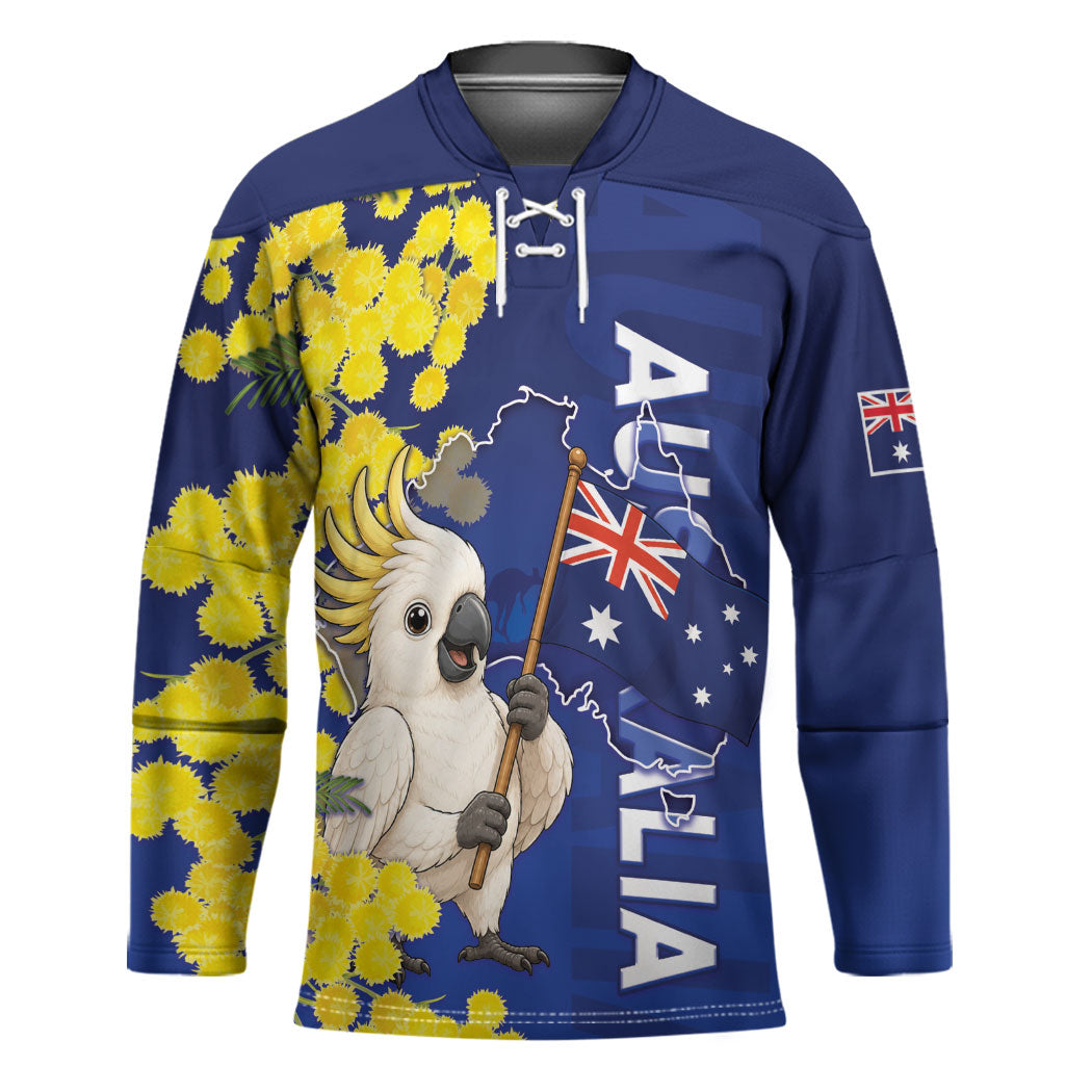 Australia Cockatoo Hockey Jersey Aussie Flag With Golden Wattle