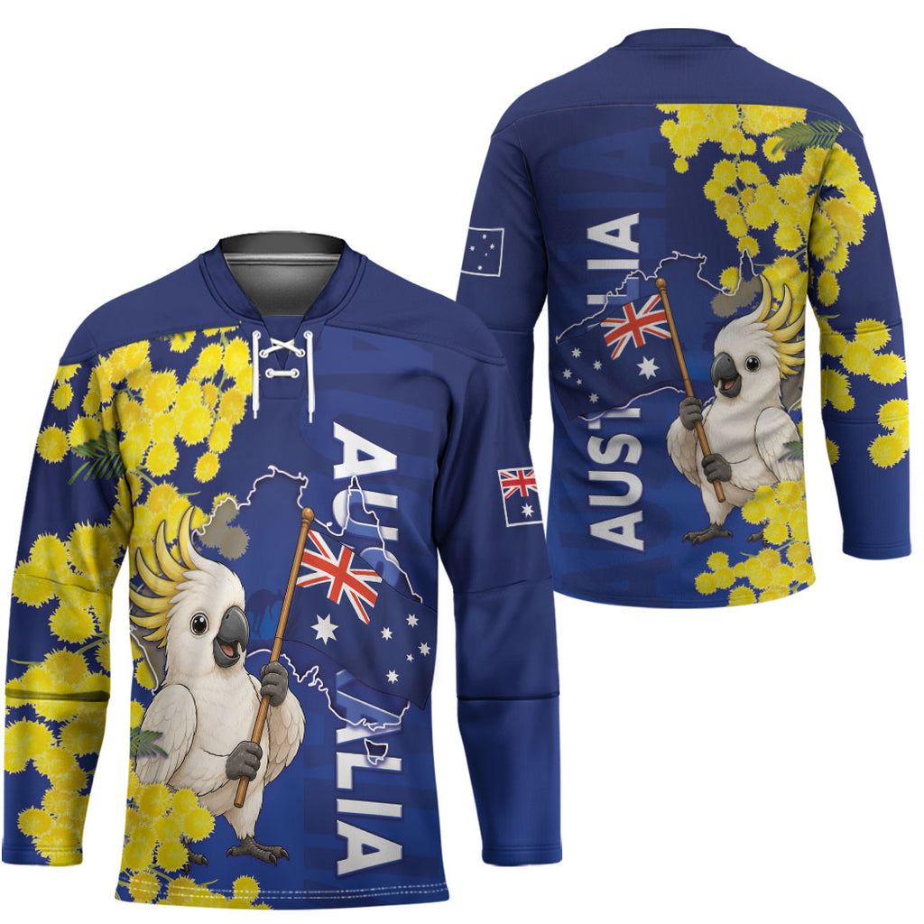 Australia Cockatoo Hockey Jersey Aussie Flag With Golden Wattle