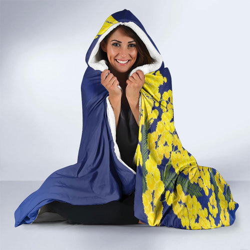 Australia Cockatoo Hooded Blanket Aussie Flag With Golden Wattle