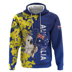 Australia Cockatoo Hoodie Aussie Flag With Golden Wattle