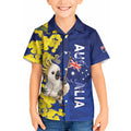 Australia Cockatoo Kid Hawaiian Shirt Aussie Flag With Golden Wattle