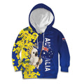 Australia Cockatoo Kid Hoodie Aussie Flag With Golden Wattle