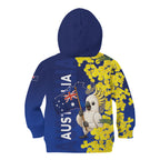 Australia Cockatoo Kid Hoodie Aussie Flag With Golden Wattle