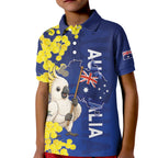 Australia Cockatoo Kid Polo Shirt Aussie Flag With Golden Wattle