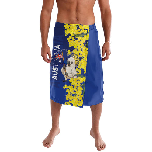 Australia Cockatoo Lavalava Aussie Flag With Golden Wattle