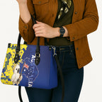 Australia Cockatoo Leather Bag Aussie Flag With Golden Wattle