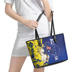 Australia Cockatoo Leather Tote Bag Aussie Flag With Golden Wattle