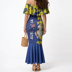 Australia Cockatoo Mermaid Dress Aussie Flag With Golden Wattle