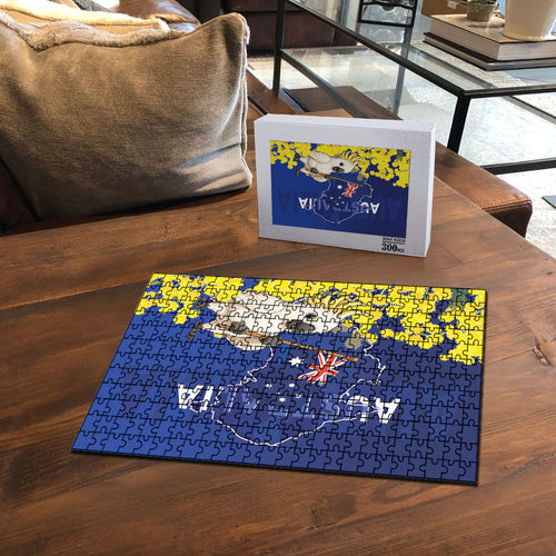 Australia Cockatoo Puzzle Aussie Flag With Golden Wattle