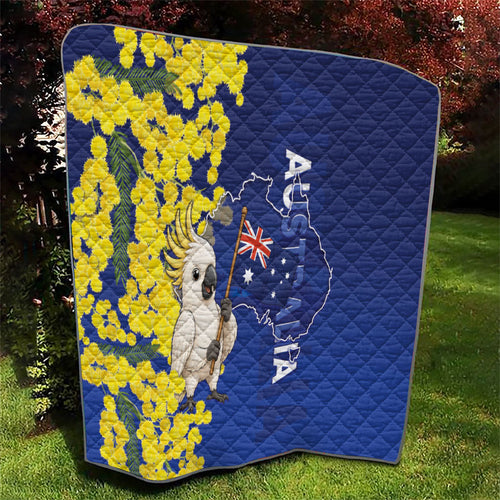 Australia Cockatoo Quilt Aussie Flag With Golden Wattle