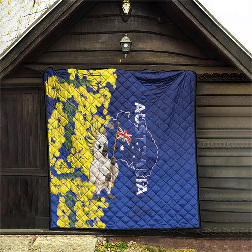 Australia Cockatoo Quilt Aussie Flag With Golden Wattle