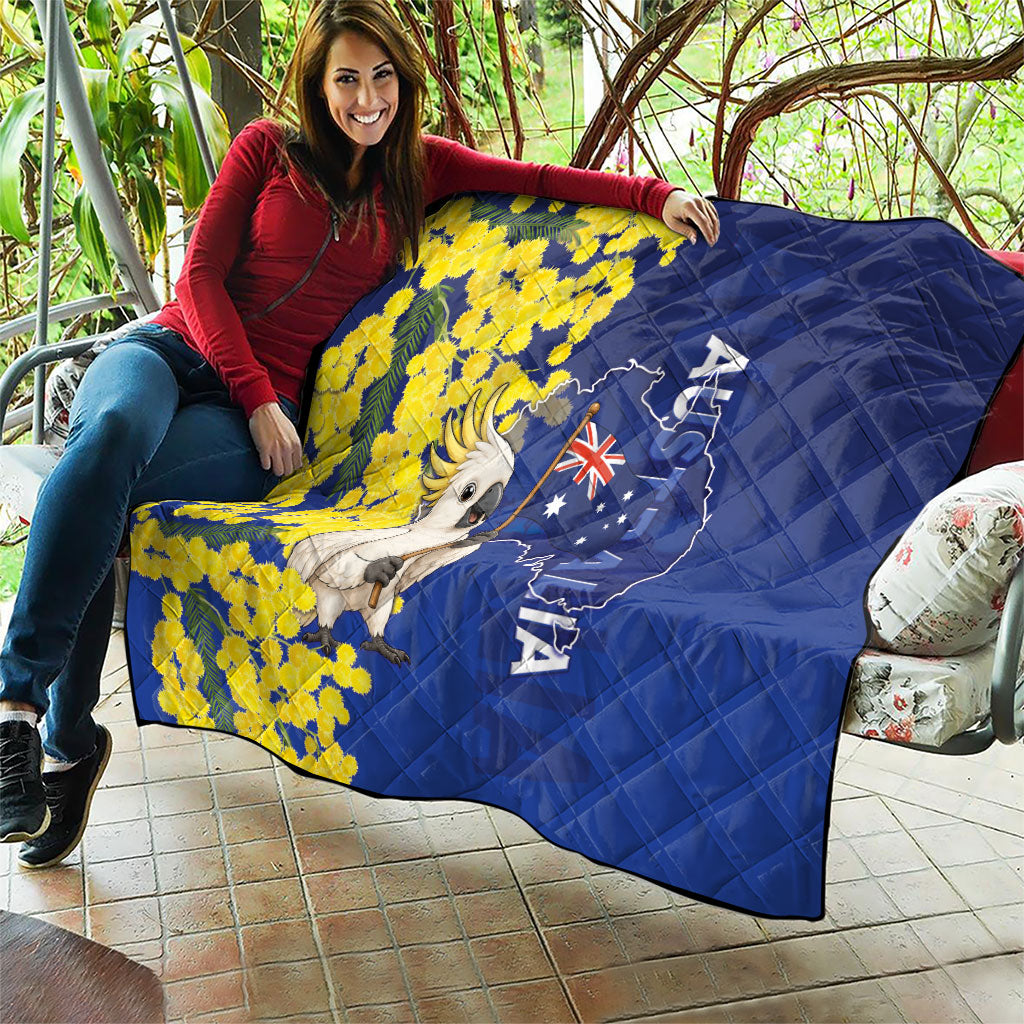 Australia Cockatoo Quilt Aussie Flag With Golden Wattle