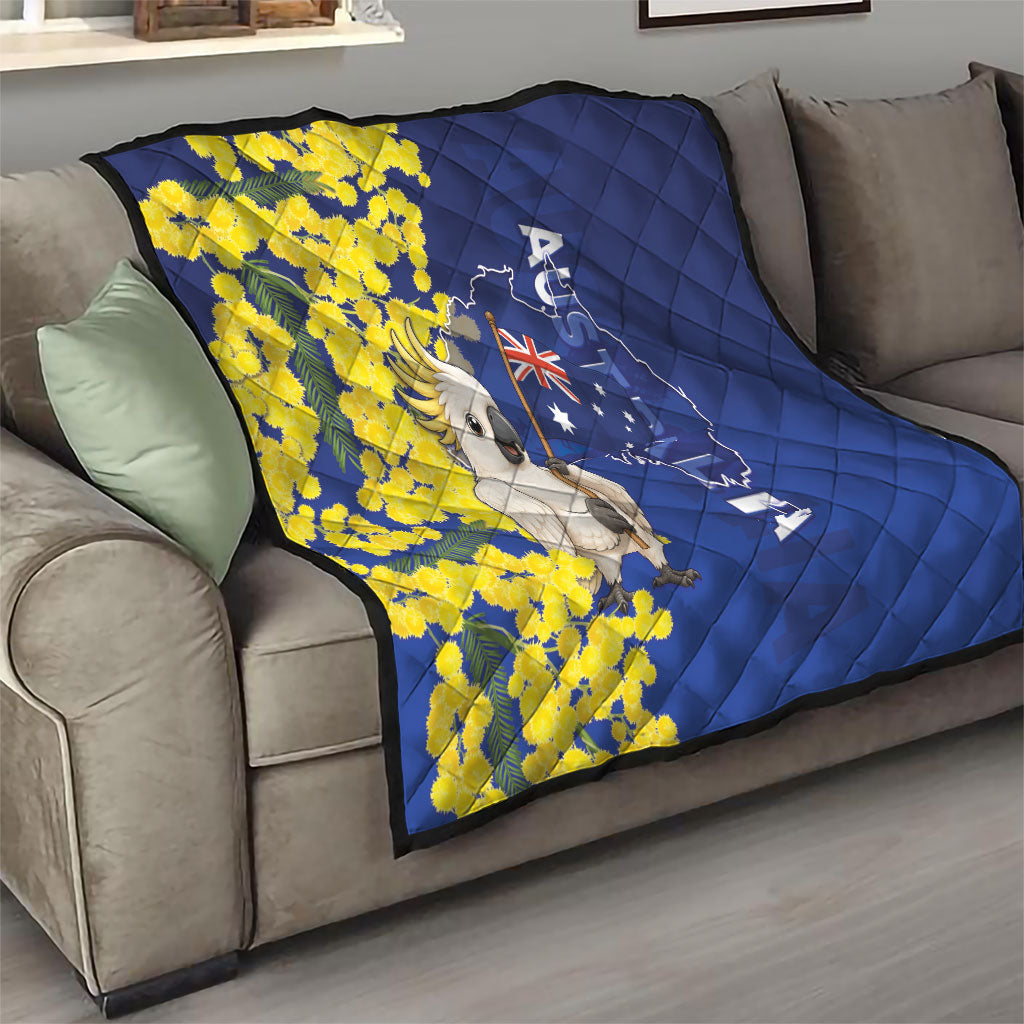 Australia Cockatoo Quilt Aussie Flag With Golden Wattle