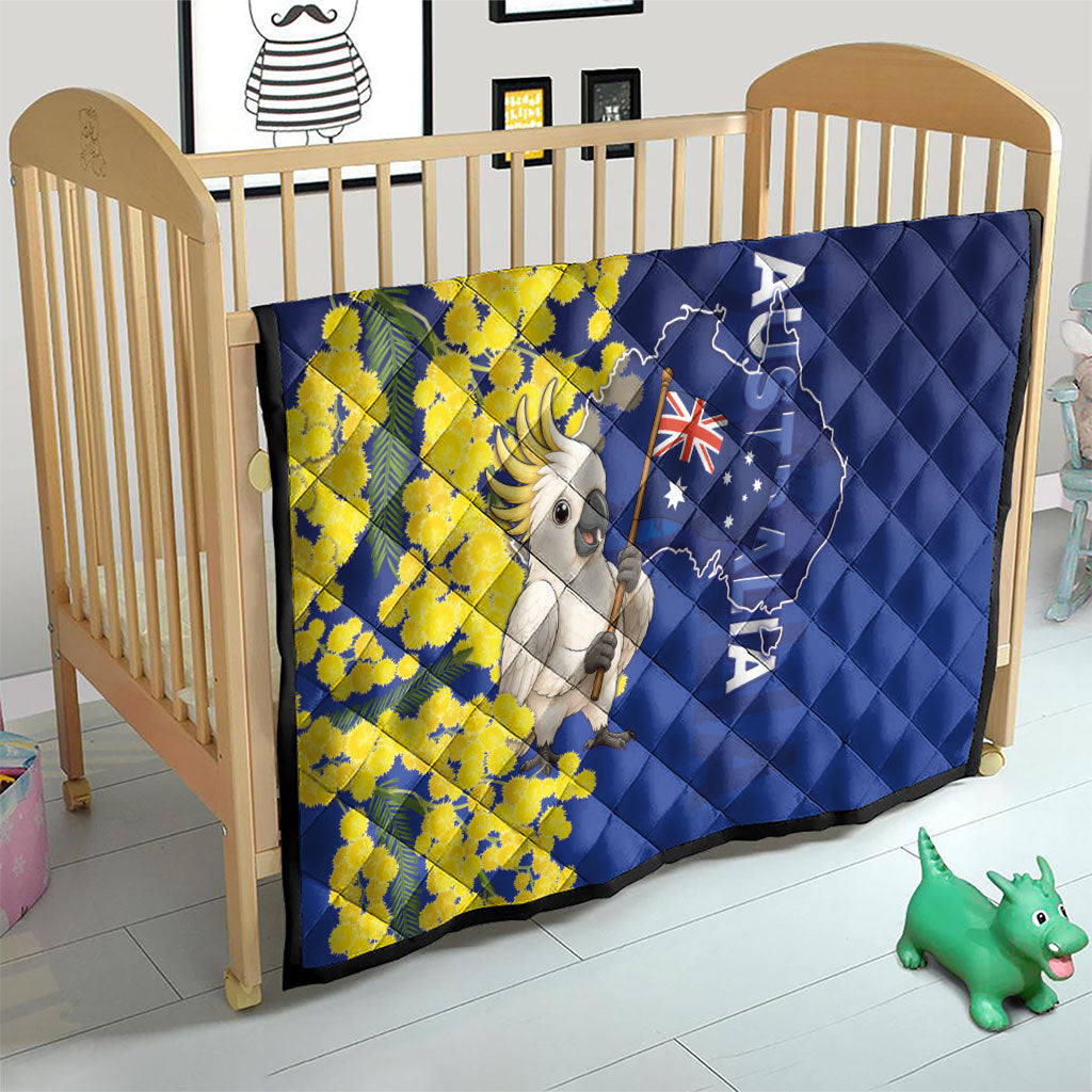 Australia Cockatoo Quilt Aussie Flag With Golden Wattle