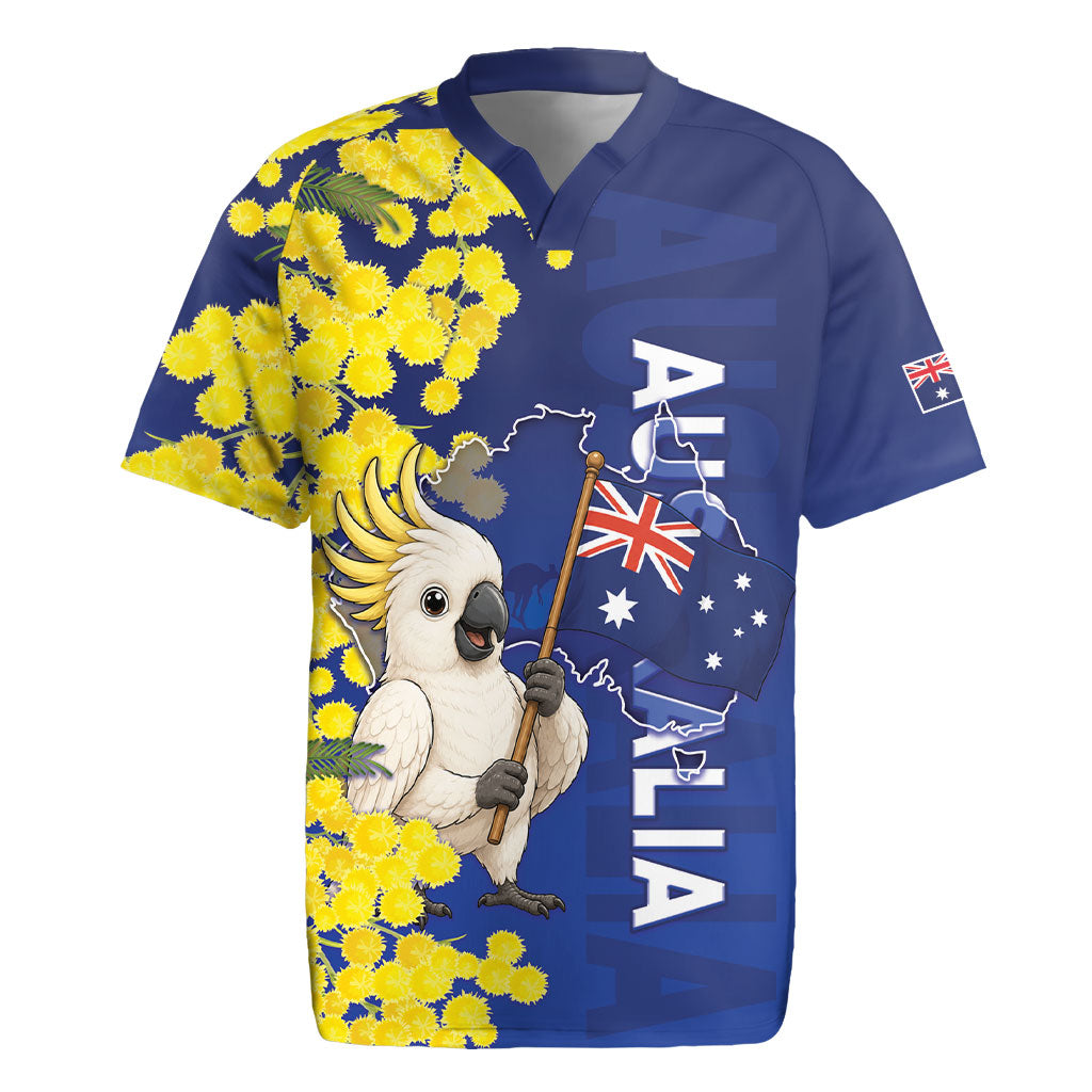 Australia Cockatoo Rugby Jersey Aussie Flag With Golden Wattle