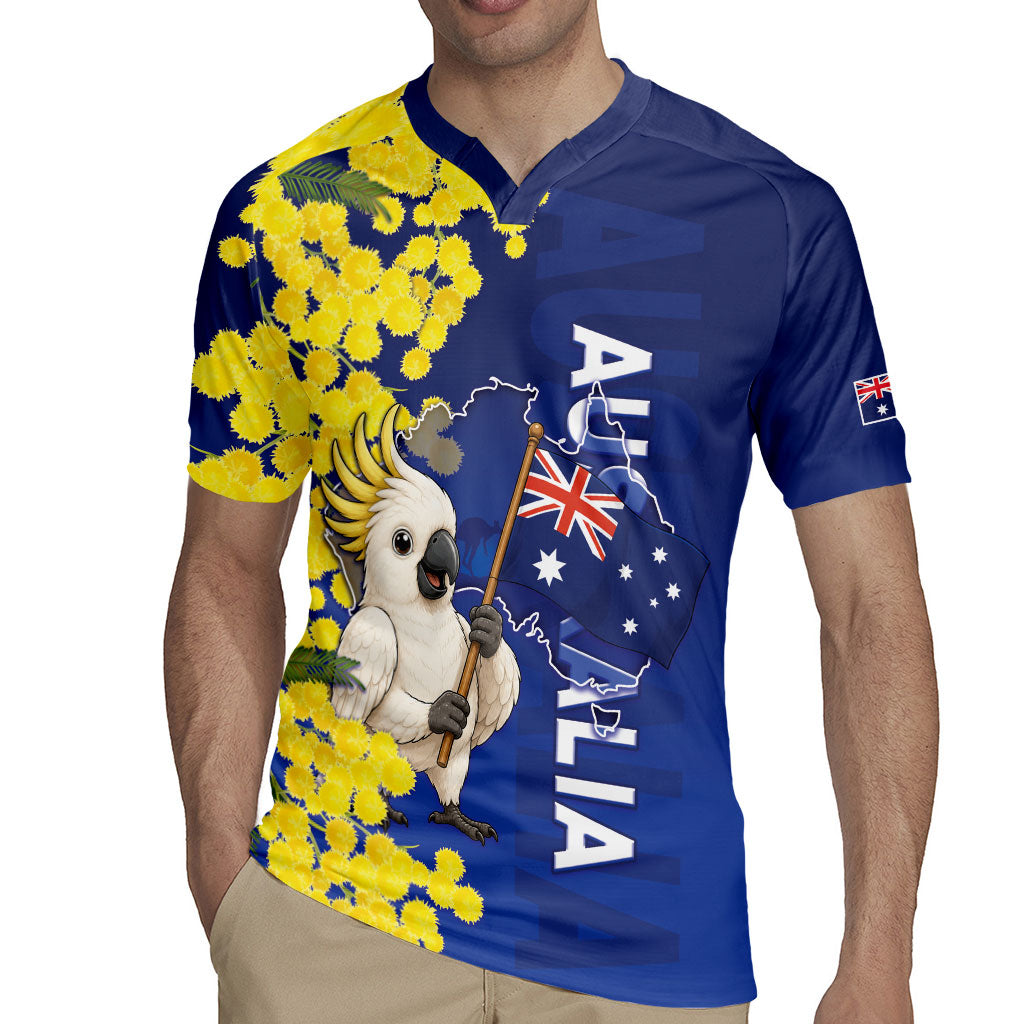 Australia Cockatoo Rugby Jersey Aussie Flag With Golden Wattle