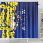 Australia Cockatoo Shower Curtain Aussie Flag With Golden Wattle
