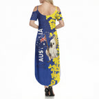 Australia Cockatoo Summer Maxi Dress Aussie Flag With Golden Wattle