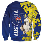 Australia Cockatoo Sweatshirt Aussie Flag With Golden Wattle