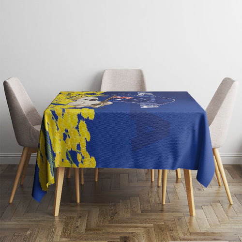 Australia Cockatoo Tablecloth Aussie Flag With Golden Wattle