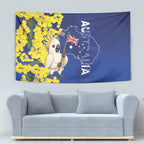 Australia Cockatoo Tapestry Aussie Flag With Golden Wattle