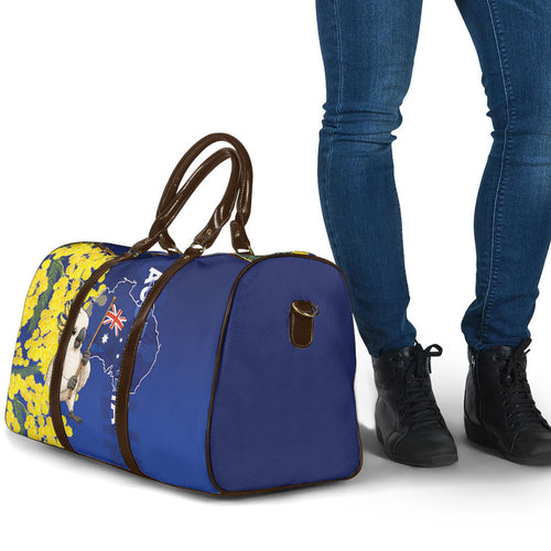Australia Cockatoo Travel Bag Aussie Flag With Golden Wattle