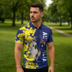 Australia Cockatoo Zipper Polo Shirt Aussie Flag With Golden Wattle